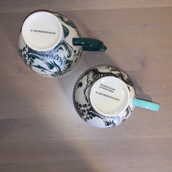 Anthropologie Unicorn and Zebra Chinoiserie Ceramic Mugs - Picture 9 of 13